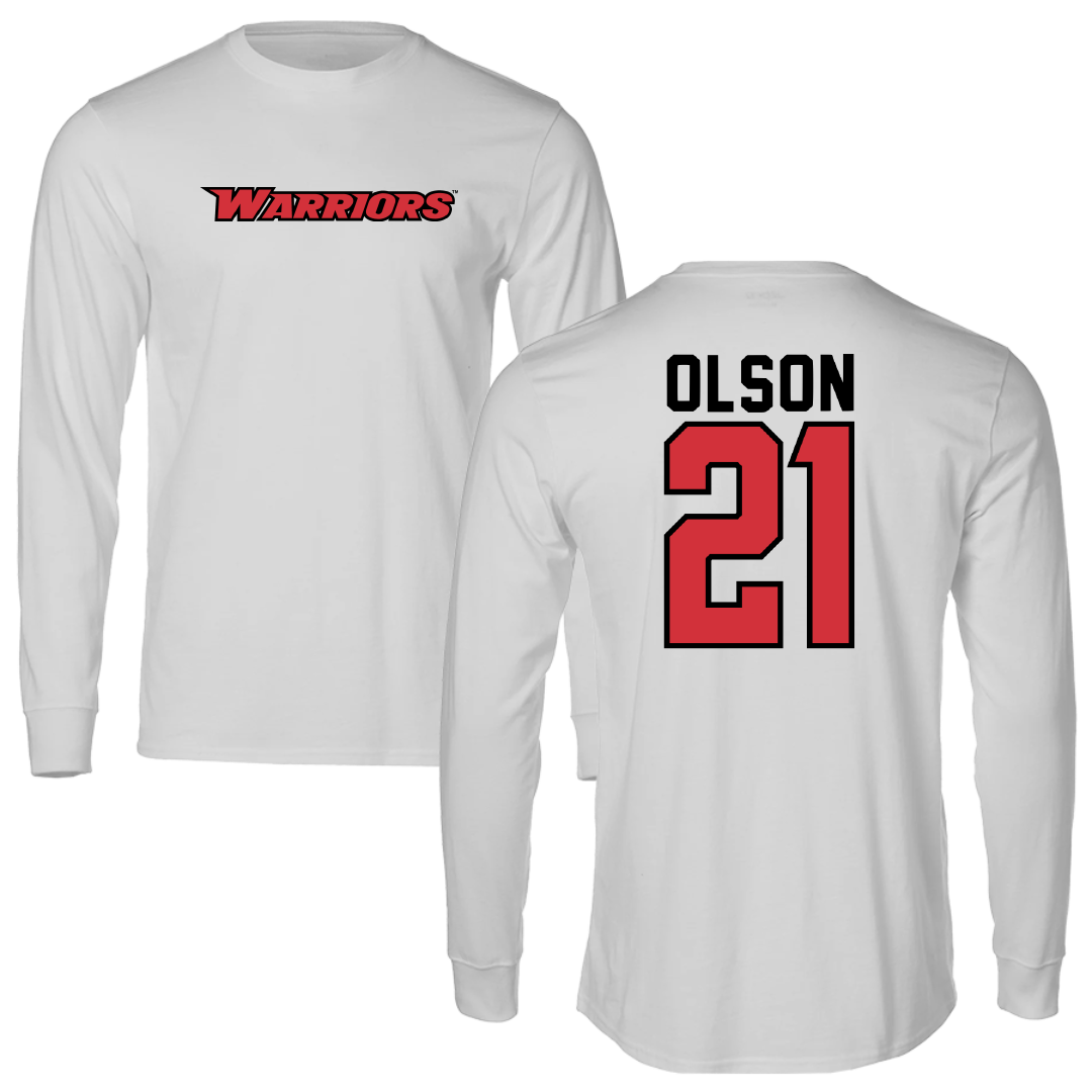 Stanislaus State Volleyball Light Gray Warriors Performance Long Sleeve - #21 Maggie Olson