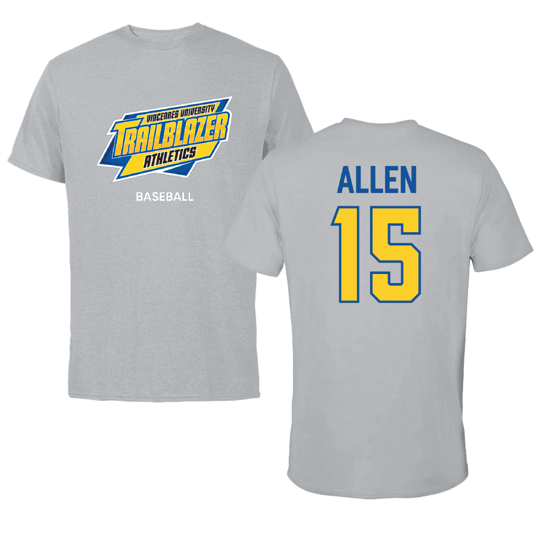 Vincennes University Baseball Sport Gray Tee - #15 Jacob Allen