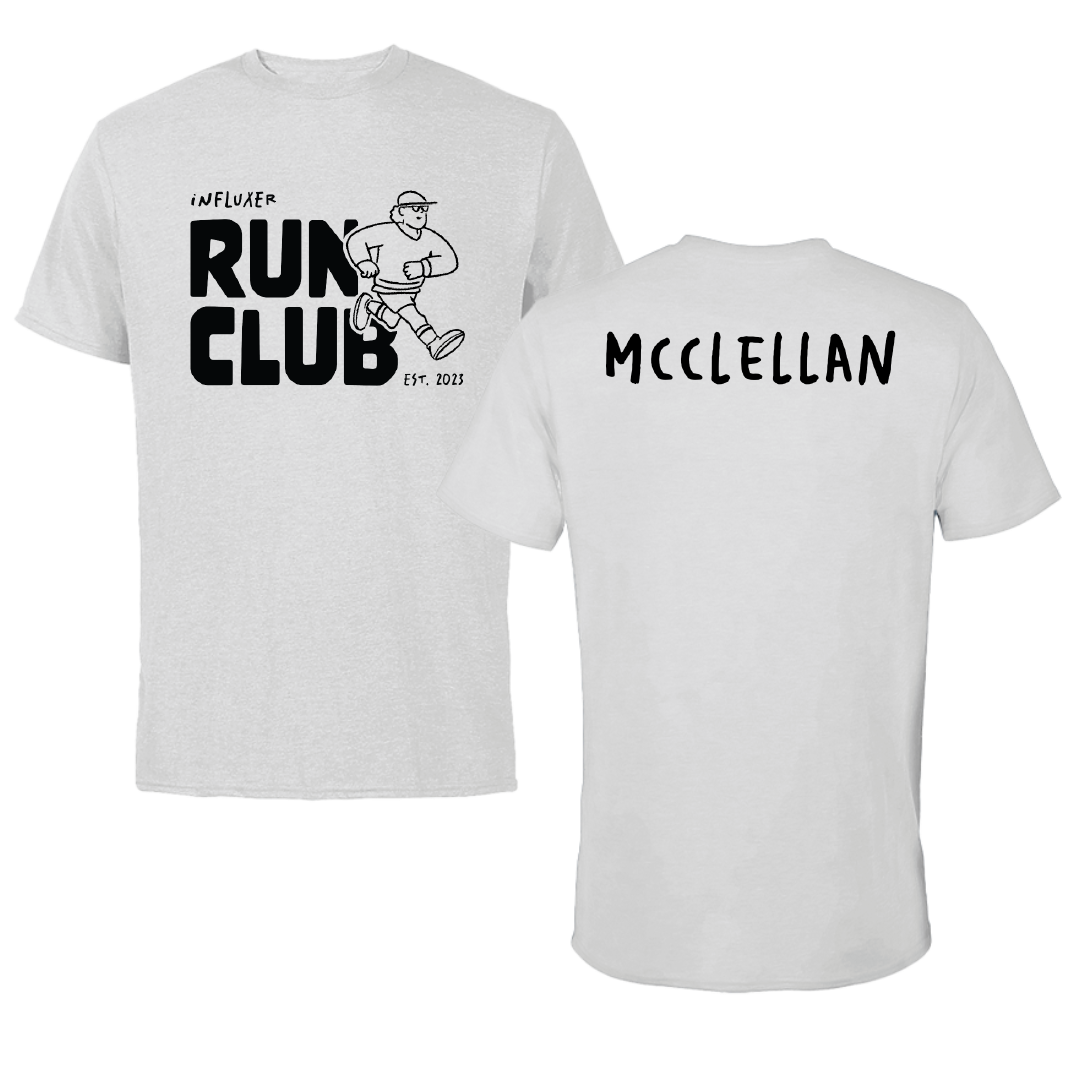 TF and XC Light Gray Influxer Run Club Performance Tee - Usir Mcclellan
