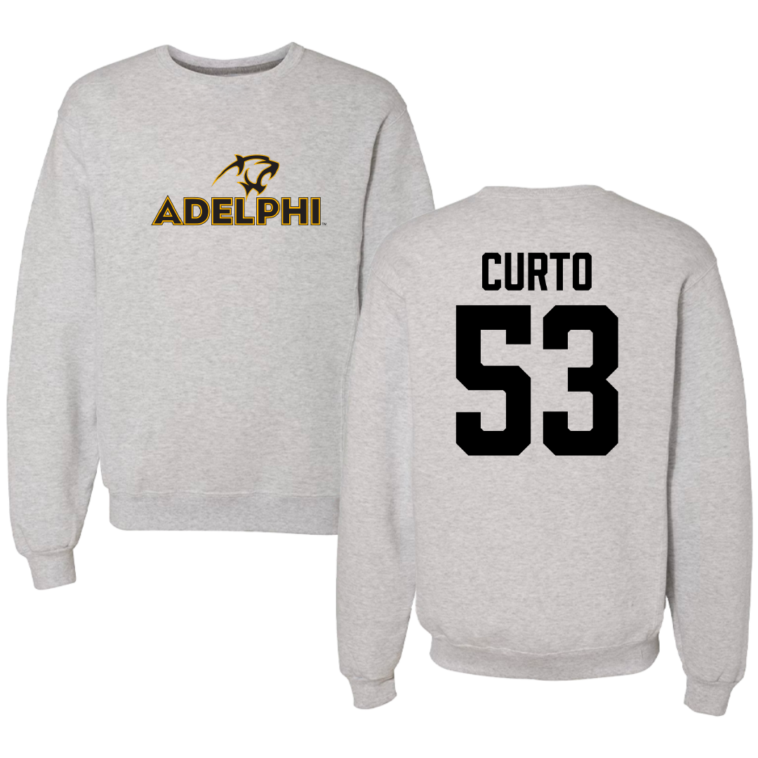Adelphi University Baseball Gray Crewneck - #53 Matt Curto