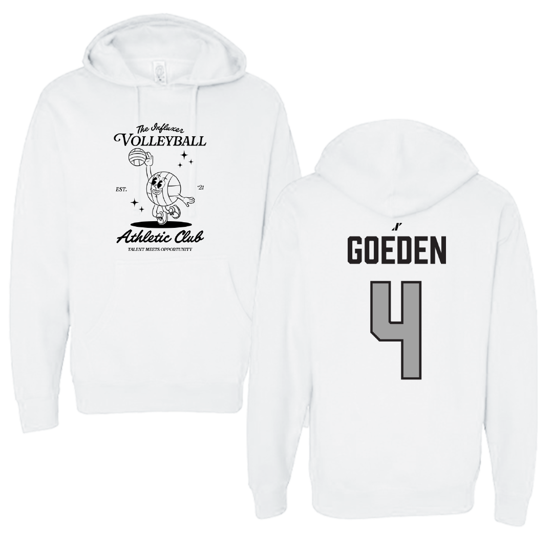 Volleyball (W) White Influxer Athletic Club Hoodie - #4 Rae Goeden