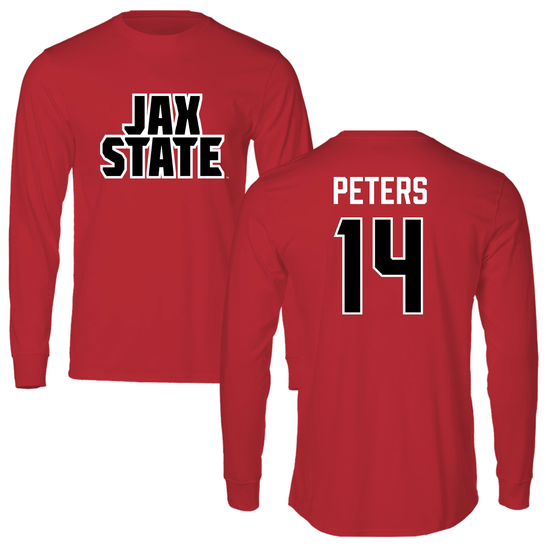 Jacksonville State University Softball Red Long Sleeve - #14 Chaney Peters