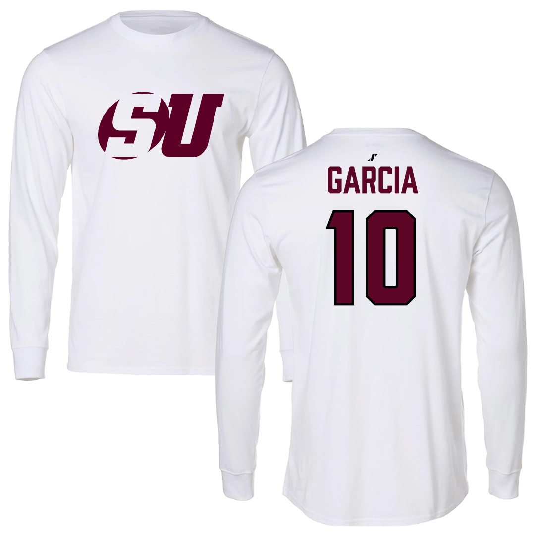 Schreiner University Softball White Performance Long Sleeve - #10 Elizabeth Garcia