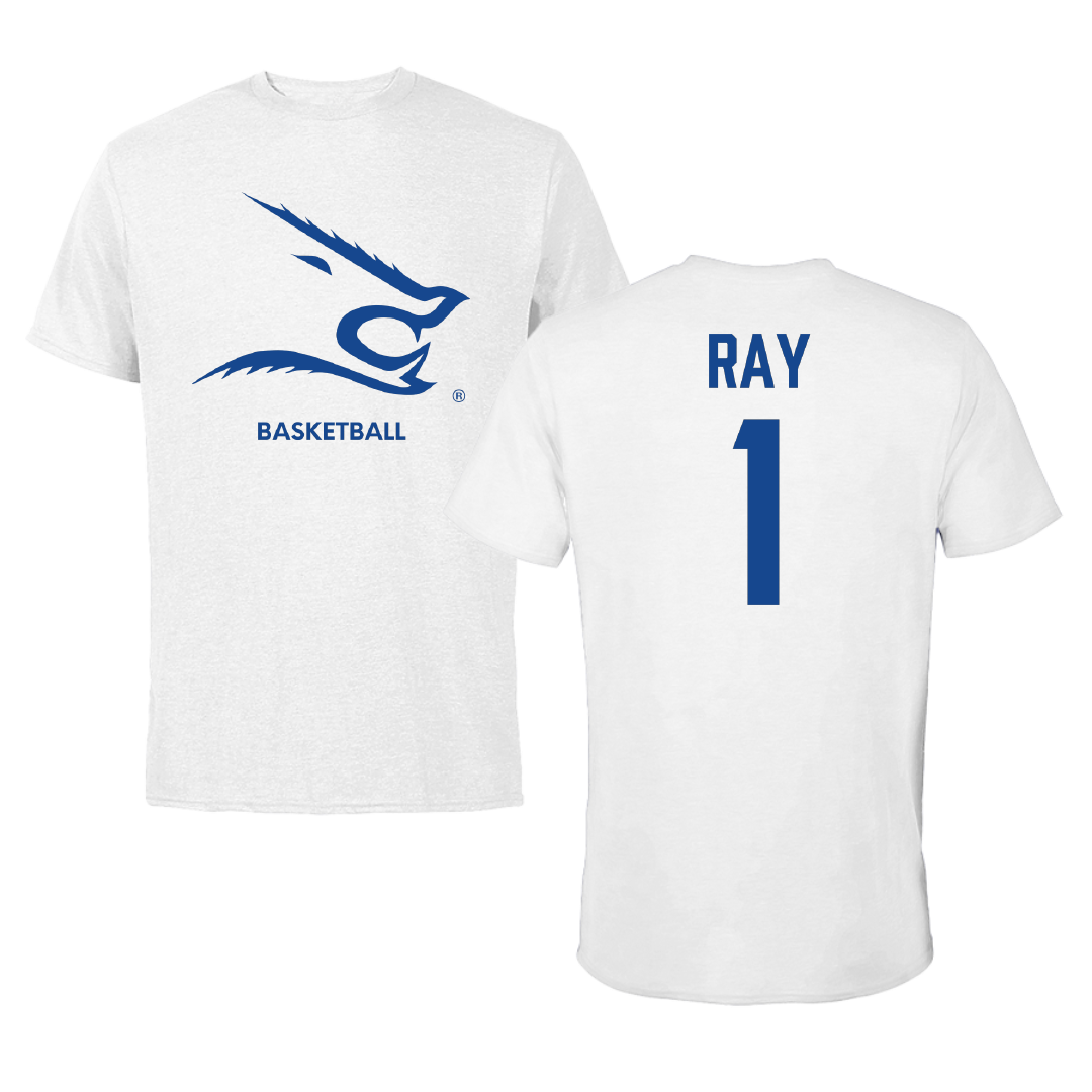 Texas A&M University-Kingsville Basketball (W) White Tee - #1 Shelby Ray