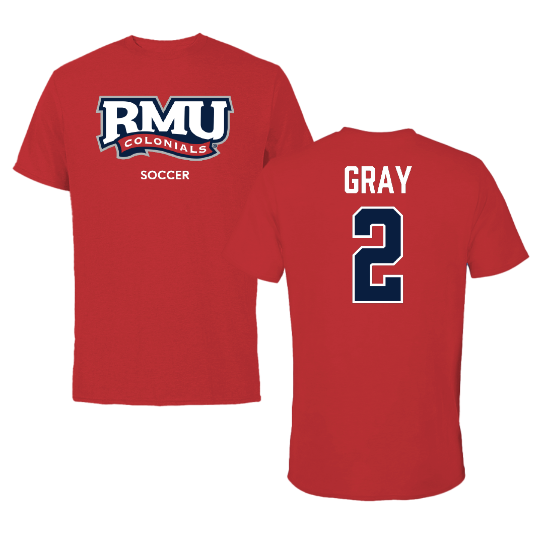 Robert Morris University Soccer (M) Red Colonials Performance Tee - #2 Darren Gray