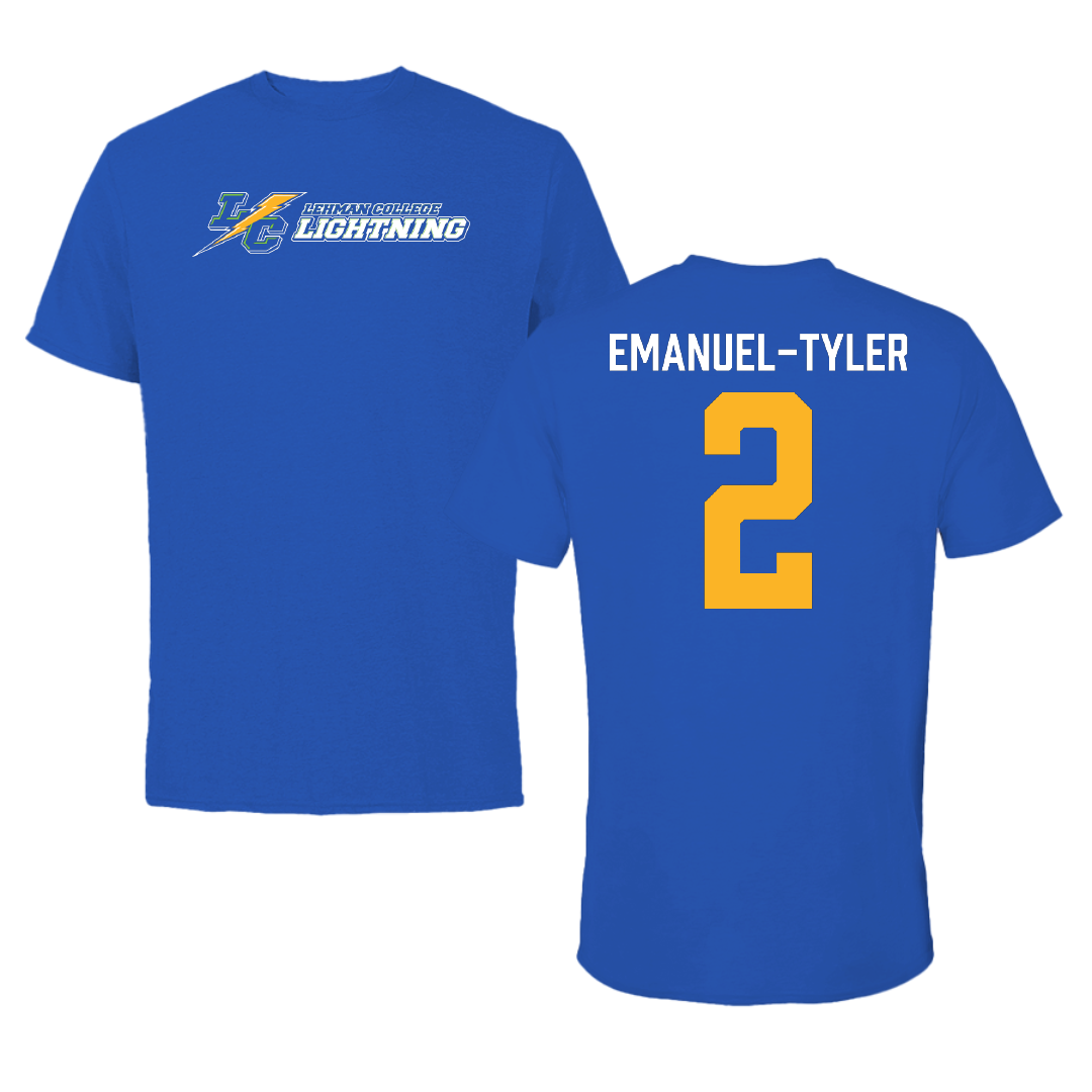 Lehman College Volleyball Blue Lightning Tee - #2 Amariah Emanuel-Tyler