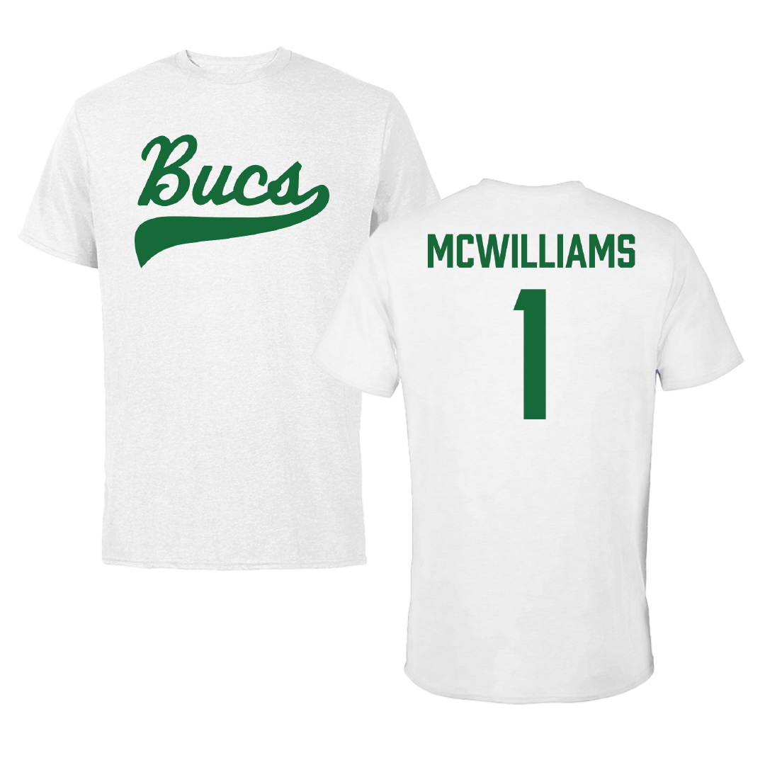Shelton State Community College Softball White Performance Tee - #1 Marleigh McWilliams