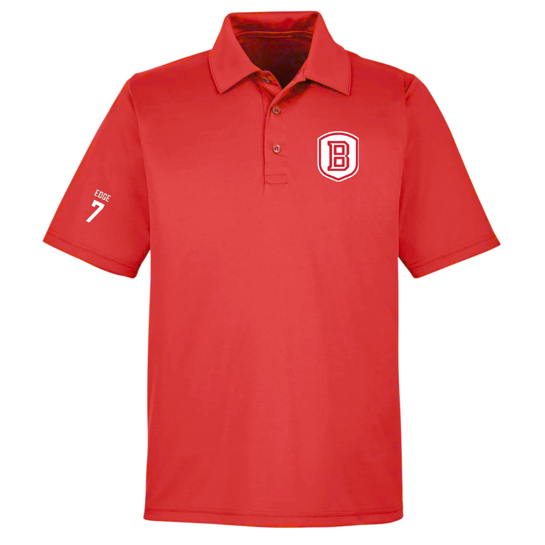 Bradley University Baseball Red Polo - #7 Anthony Edge