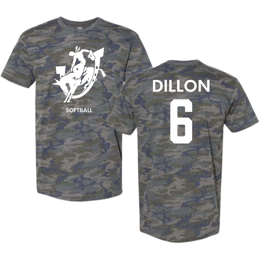 Southern Arkansas University Softball Vintage Camo Tee - #6 Madison Dillon