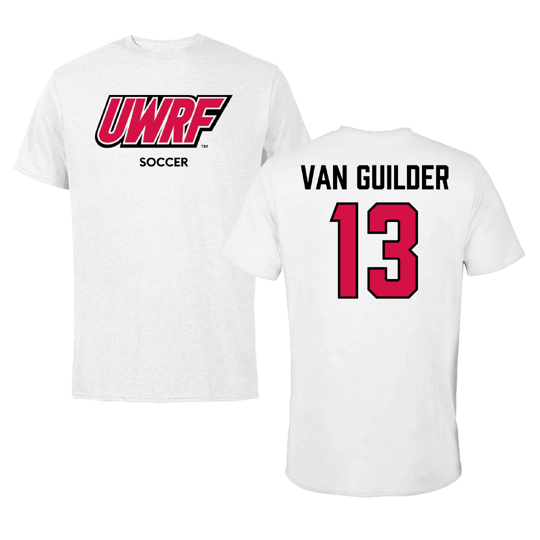 University of Wisconsin-River Falls Soccer (W) White Block Performance Tee - #13 Greta Van Guilder