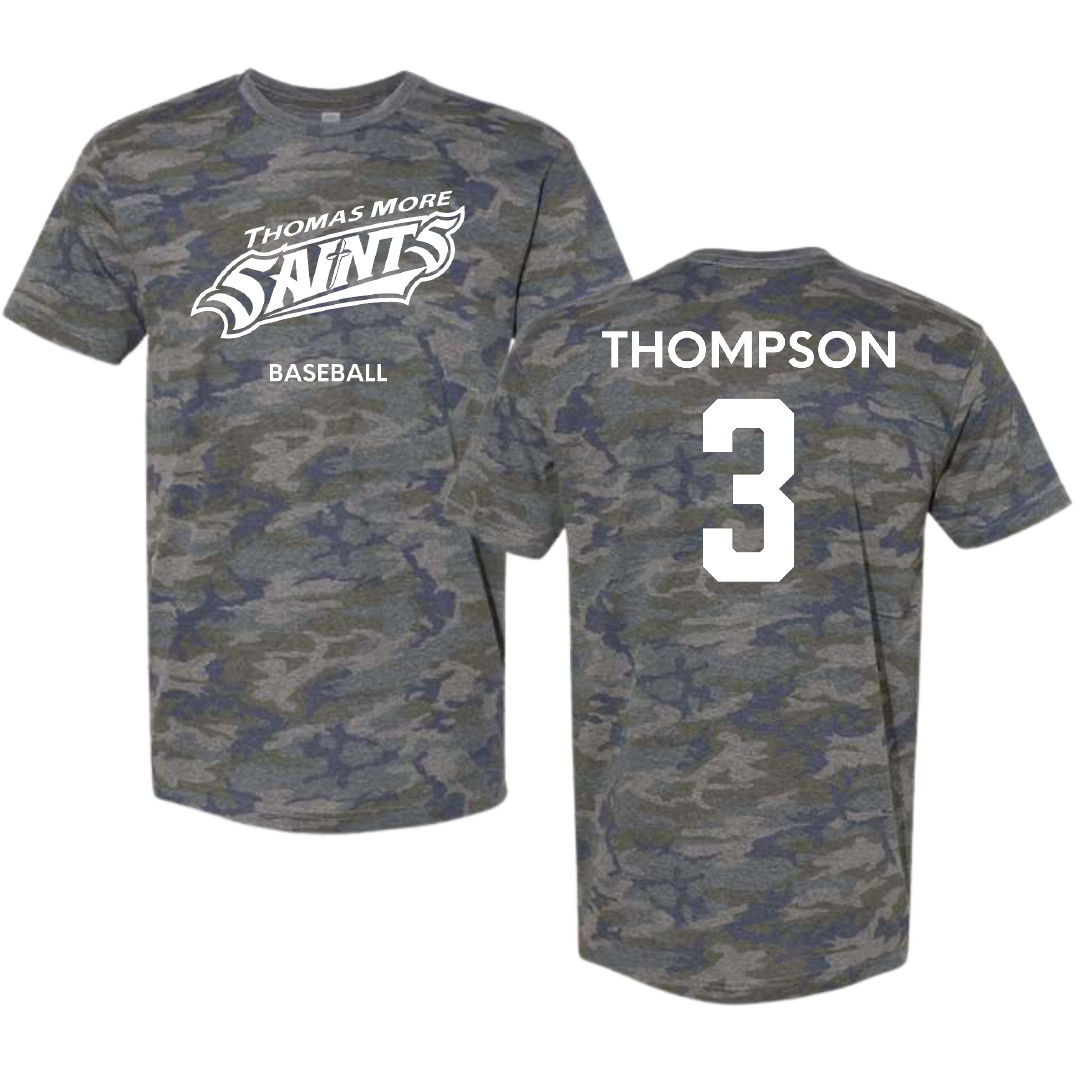 Thomas More University Baseball Vintage Camo Tee - #3 Dylan Thompson