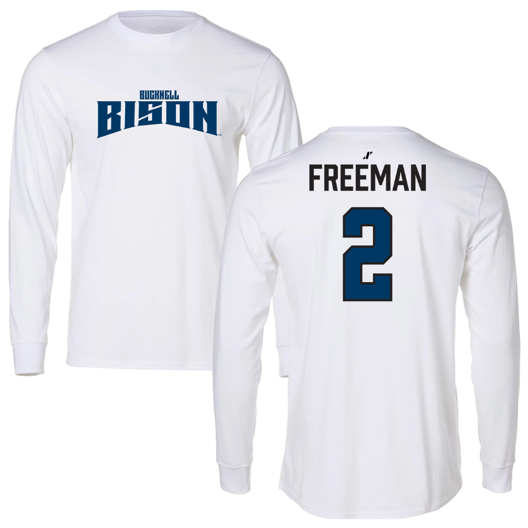 Bucknell University Football White Classic Performance Long Sleeve - #2 Luke Freeman