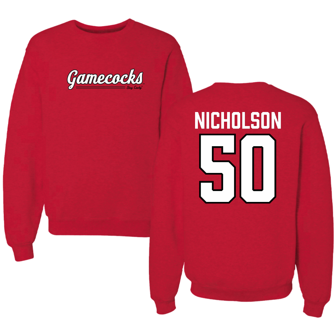 Jacksonville State University Basketball Red General Crewneck - #50 Mason Nicholson