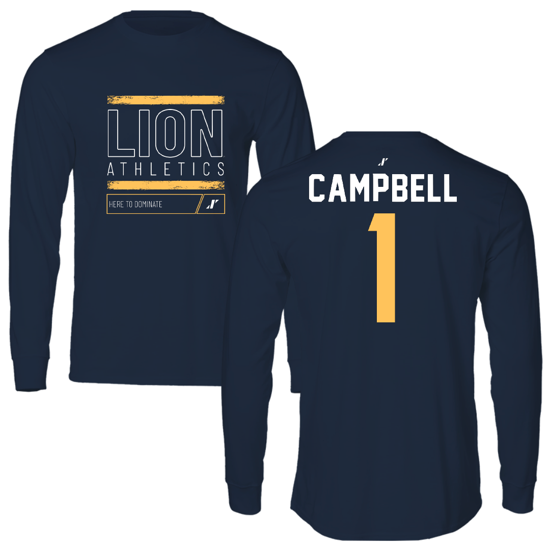 East Texas A&M University Volleyball Navy Dominate Performance Long Sleeve - #1 Gracie Campbell