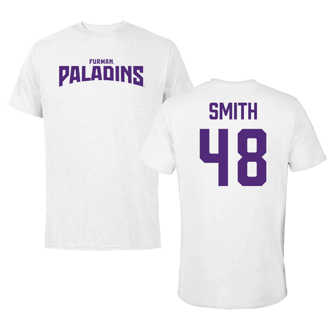 Furman University Football White Classic Tee - #48 Luke Smith