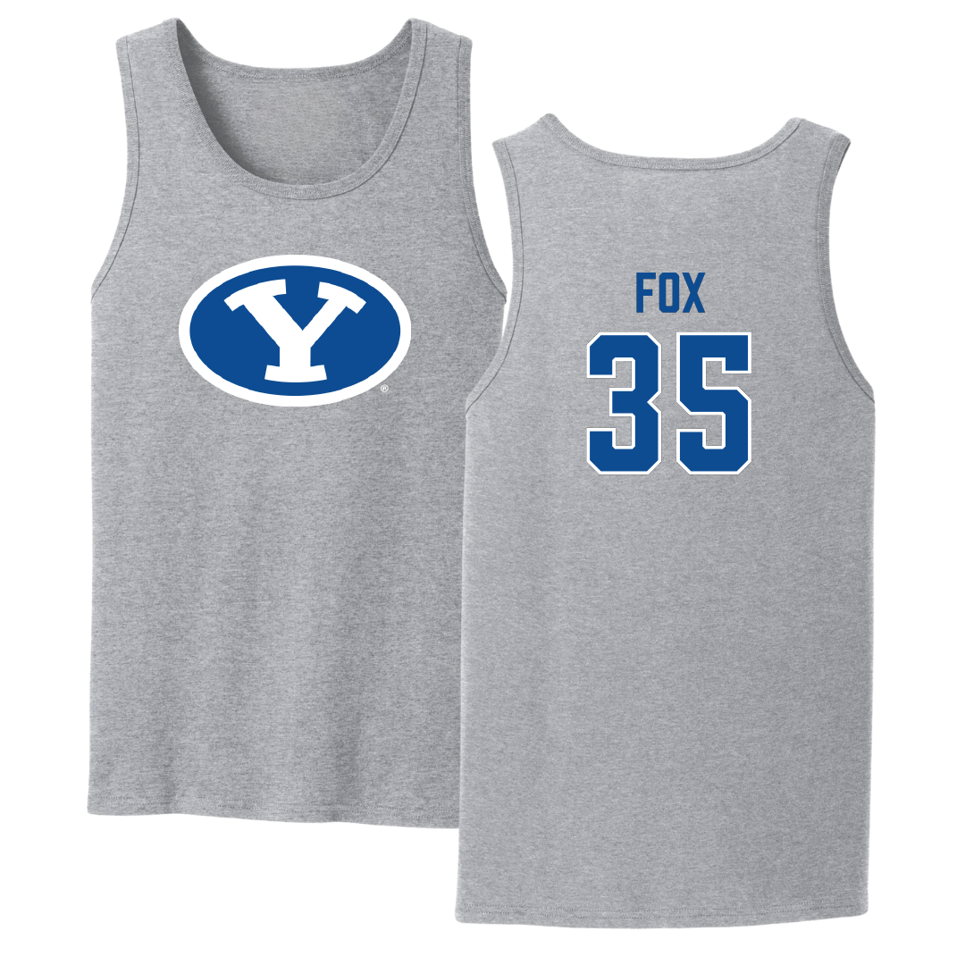 Brigham Young University Baseball Sport Gray Tank Top - #35 Matthew Fox