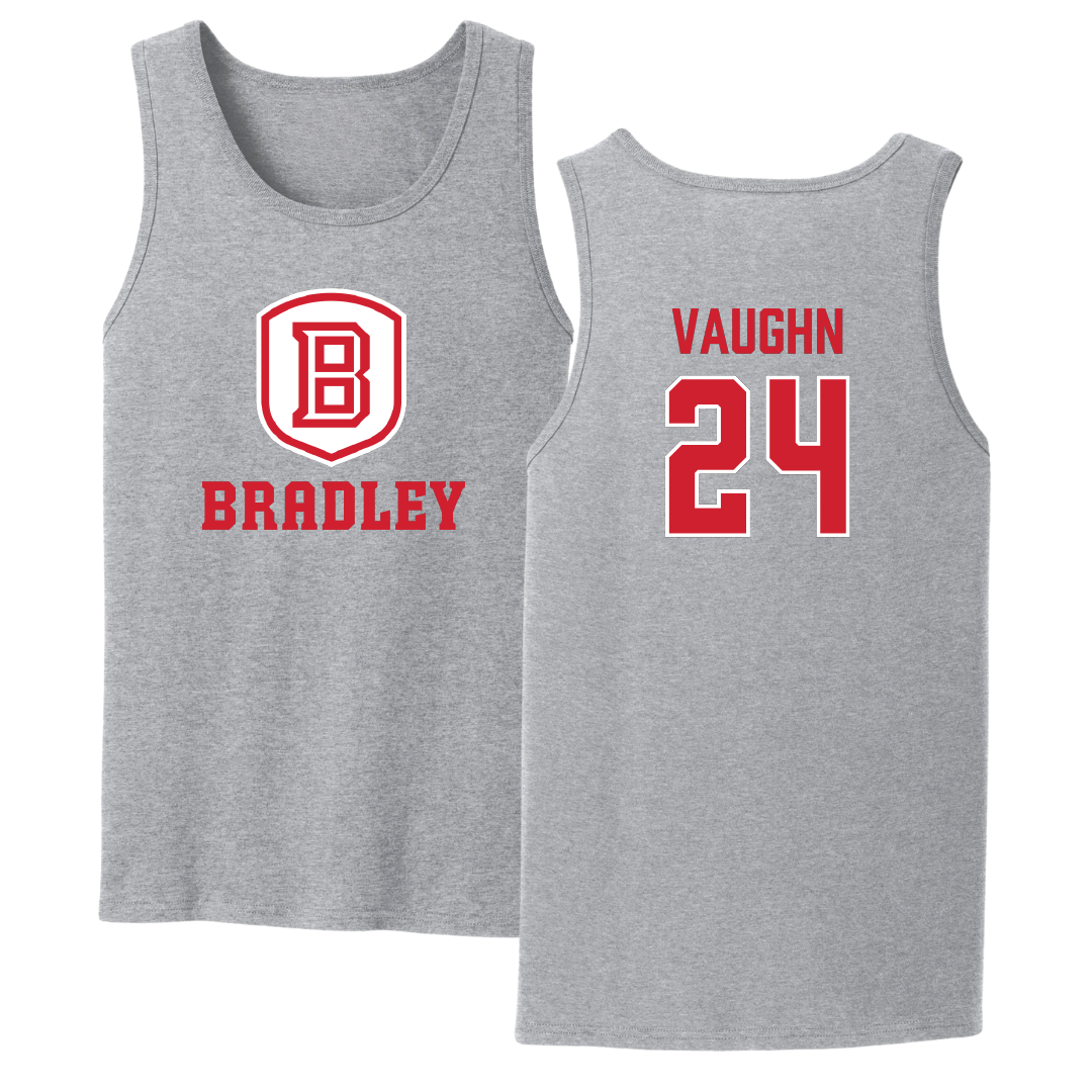 Bradley University Baseball Sport Gray Tank Top - #24 Josh Vaughn