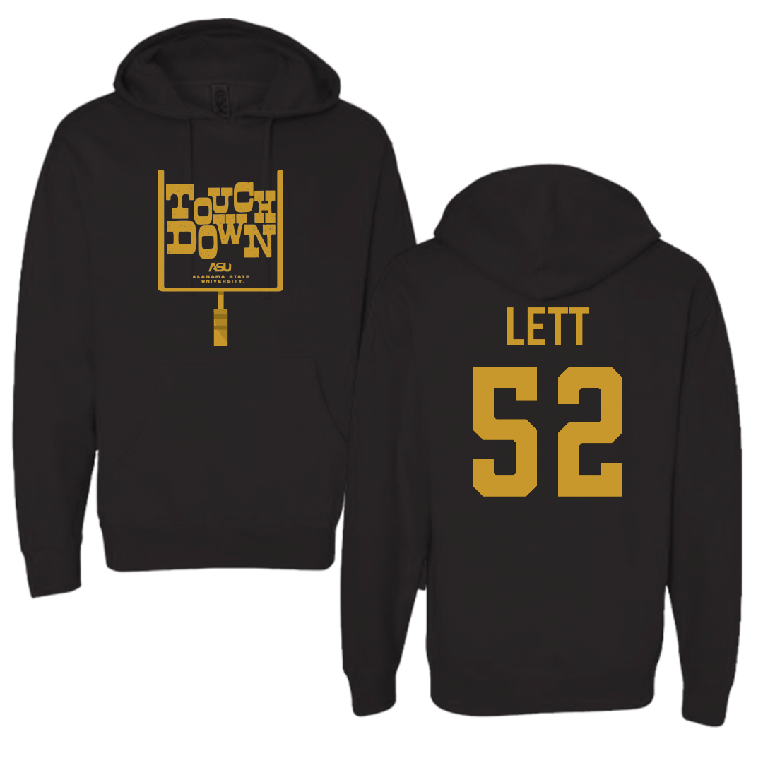 Alabama State University Football Black Touchdown Hoodie - #52 Trej Lett