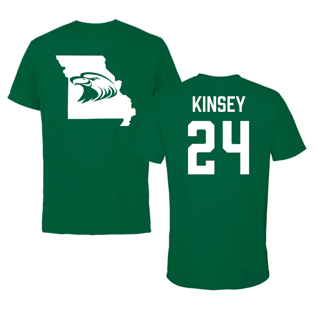 Central Methodist University Basketball (W) Green State Performance Tee - #24 Nevaeh Kinsey