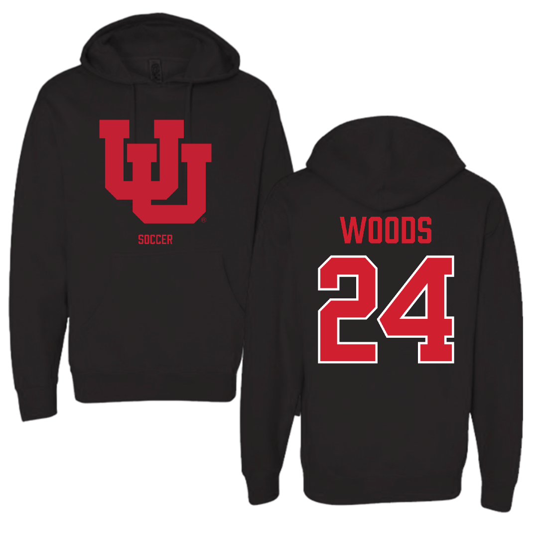 University of Utah Soccer (W) Black Block Hoodie - #24 Bella Woods