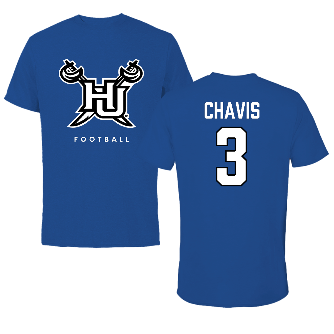 Hampton University Football True Royal Performance Tee - #3 Jah’kei Chavis