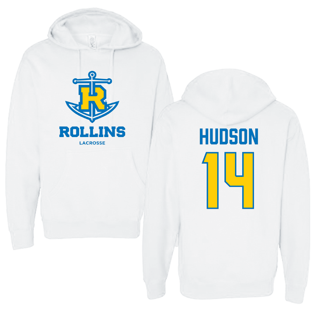 Rollins College Lacrosse (W) White Hoodie - #14 Delaney Hudson