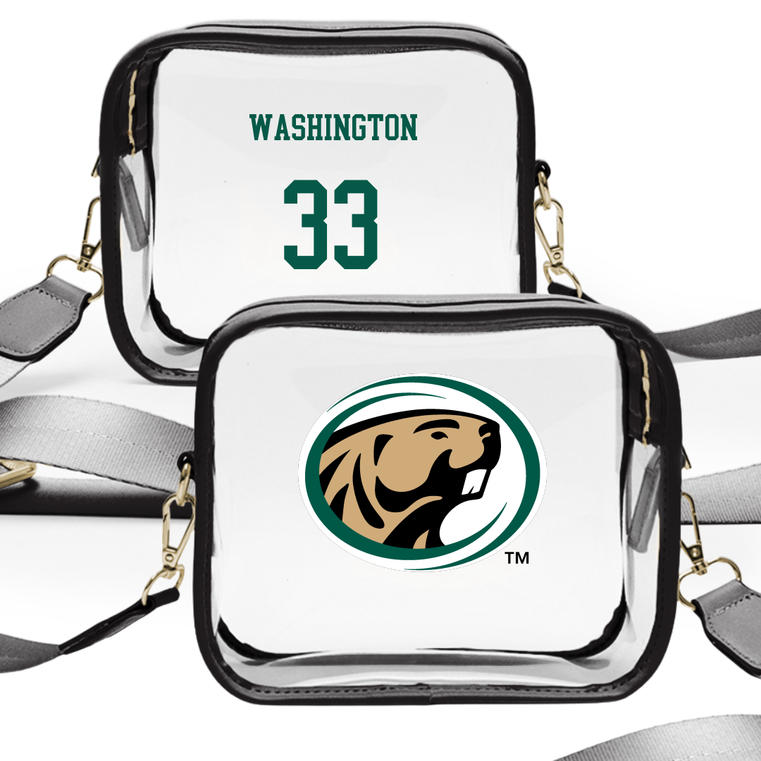 Bemidji State University Football Black Clear Stadium Bag - #33 Jayden Washington