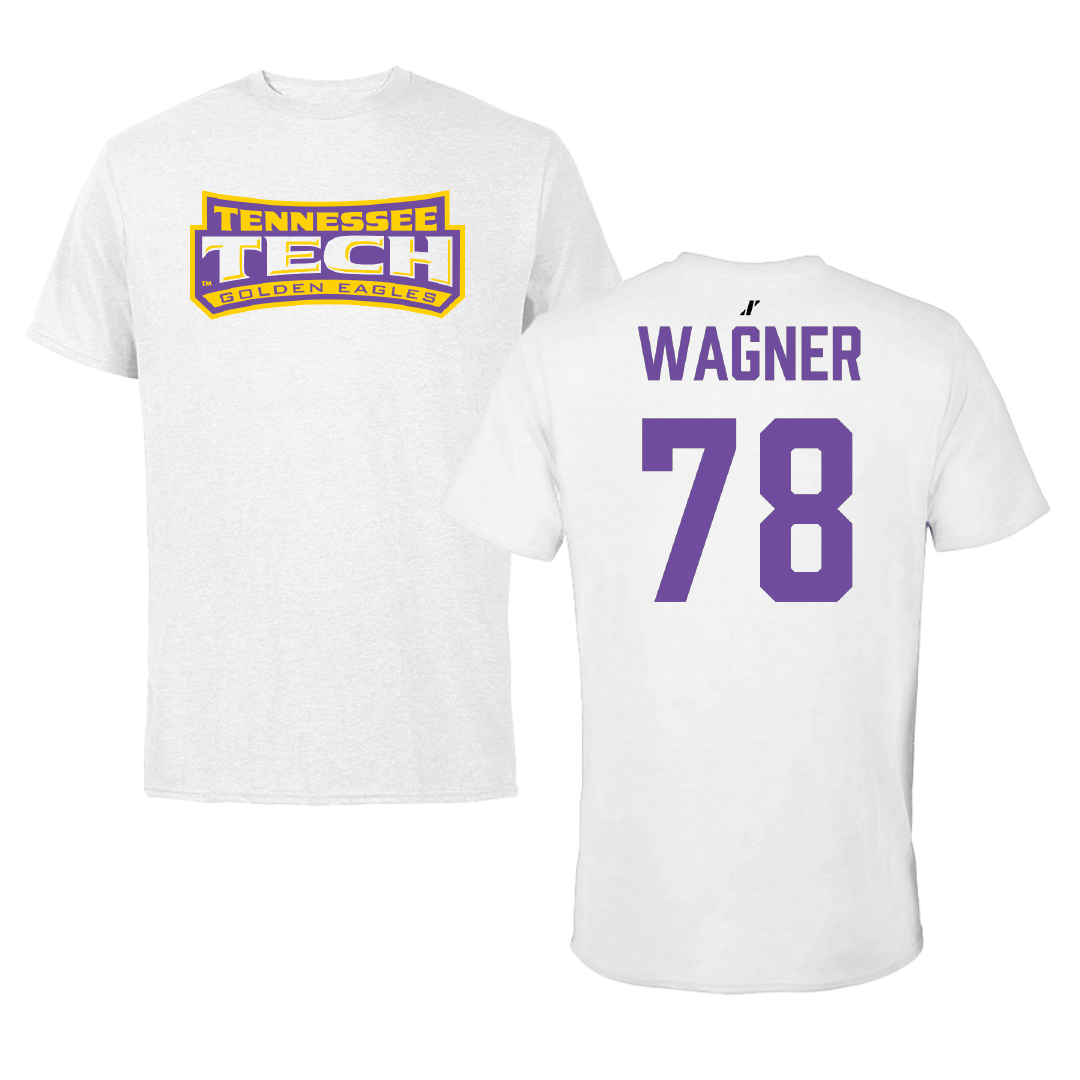 Tennessee Technological University Football White Tee - #78 Tyler Wagner