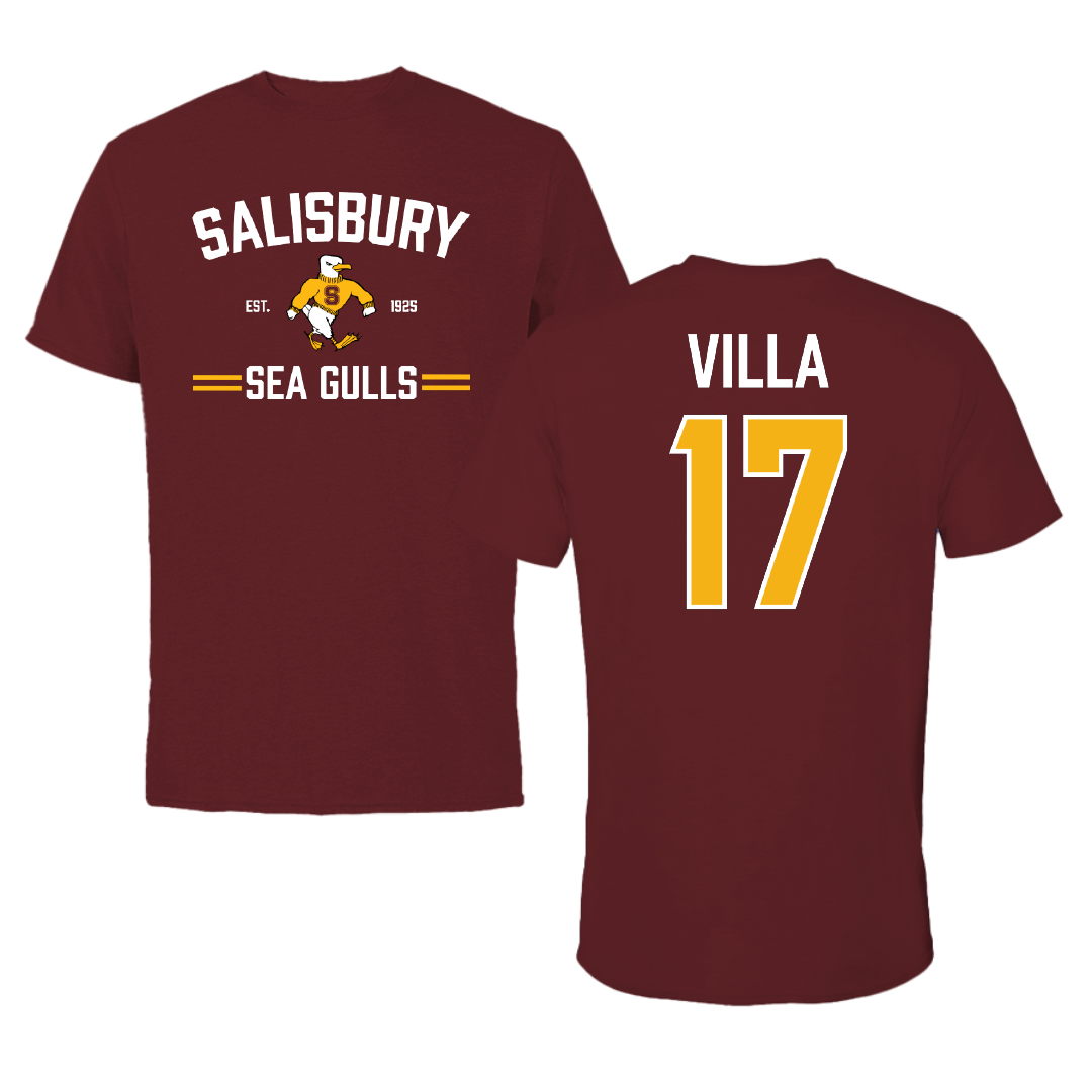 Salisbury University Baseball Maroon General Tee - #17 Tyler Villa