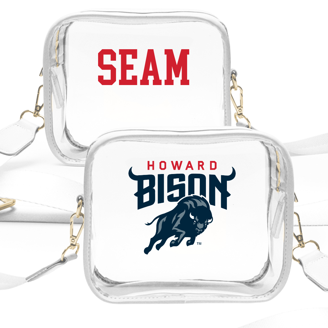 Howard University TF and XC White Clear Stadium Bag - Sarah Seam