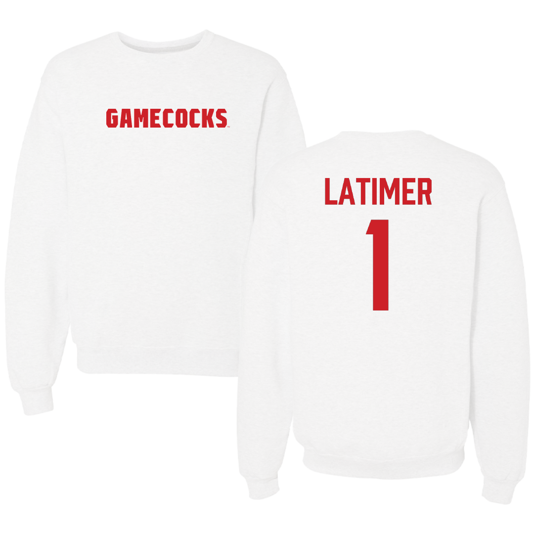 Jacksonville State University Football White Crewneck - #1 Geimere Latimer