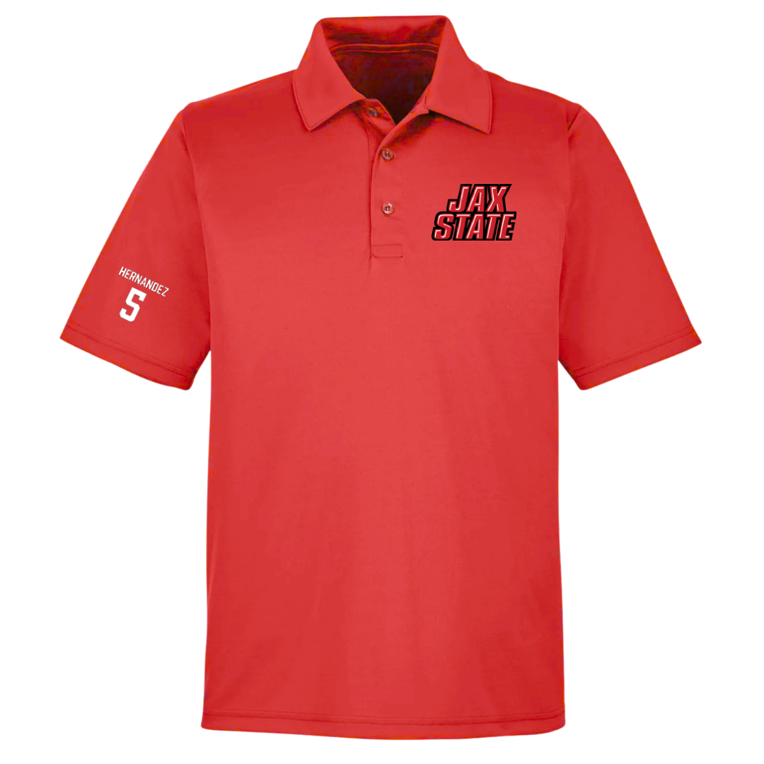 Jacksonville State University Baseball Red Polo - #5 Javon Hernandez