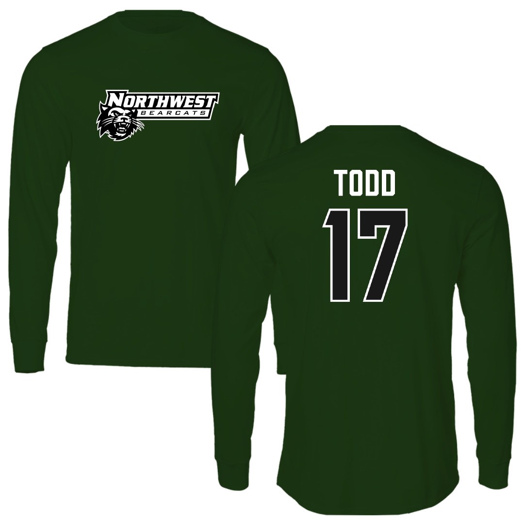 Northwest Missouri State University Softball Forest Green Performance Long Sleeve - #17 Curstin Todd