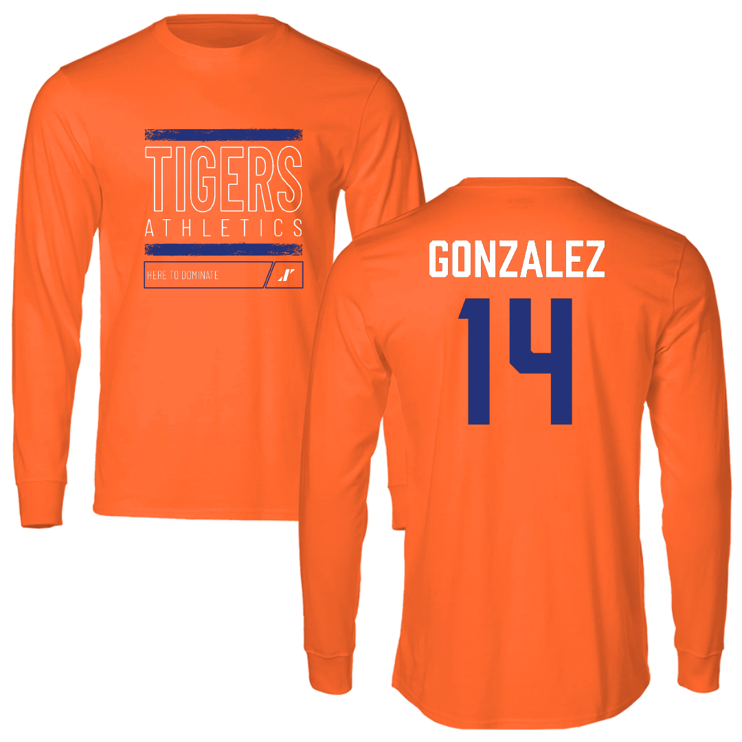 Savannah State University Baseball Orange Dominate Long Sleeve - #14 Gregorio Gonzalez