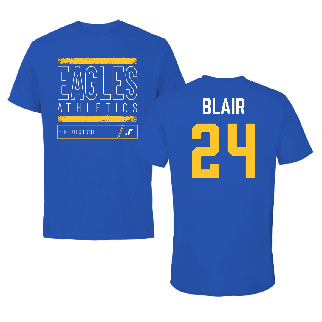 Williams Baptist University Basketball (M) Blue Dominate Performance Tee - #24 James Blair