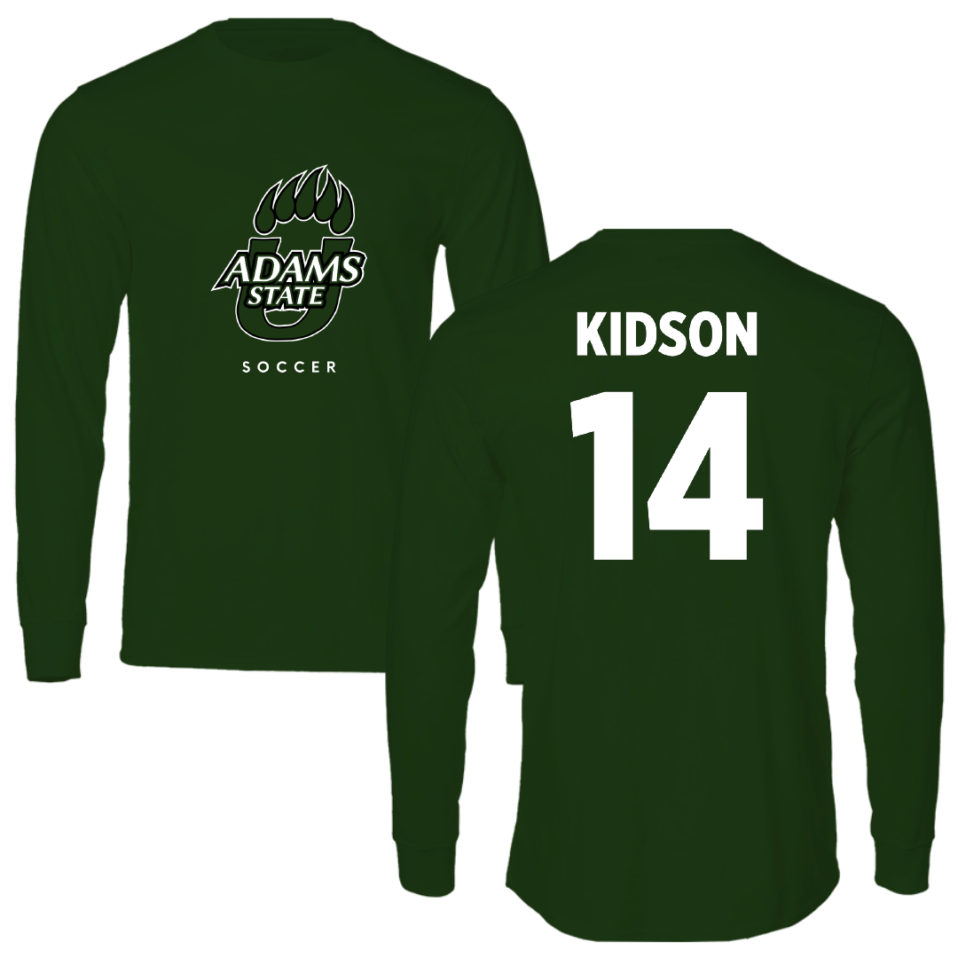 Adams State University Soccer Forest Green Performance Long Sleeve - #14 Eric Kidson