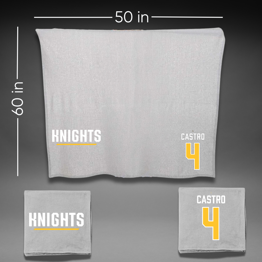 New Jersey City University Softball Gray Blanket - #4 Abby Castro