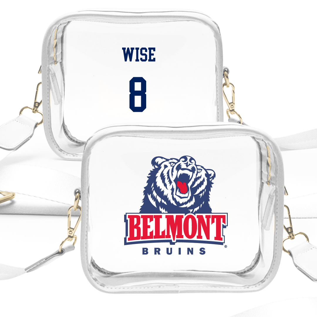 Belmont University Soccer (W) White Clear Stadium Bag - #8 Kennedy Wise