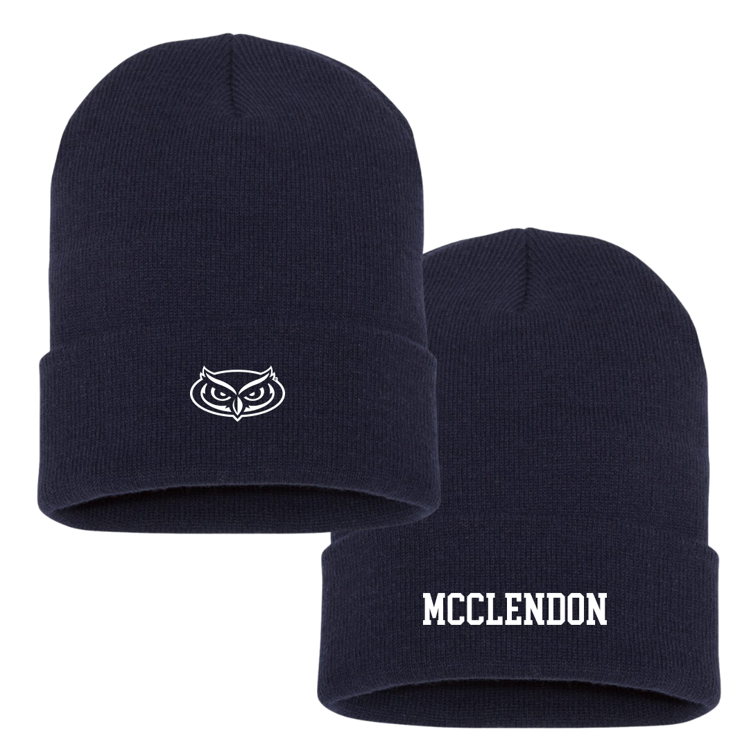 Florida Atlantic University Football Navy Beanie - #13 Darius McClendon
