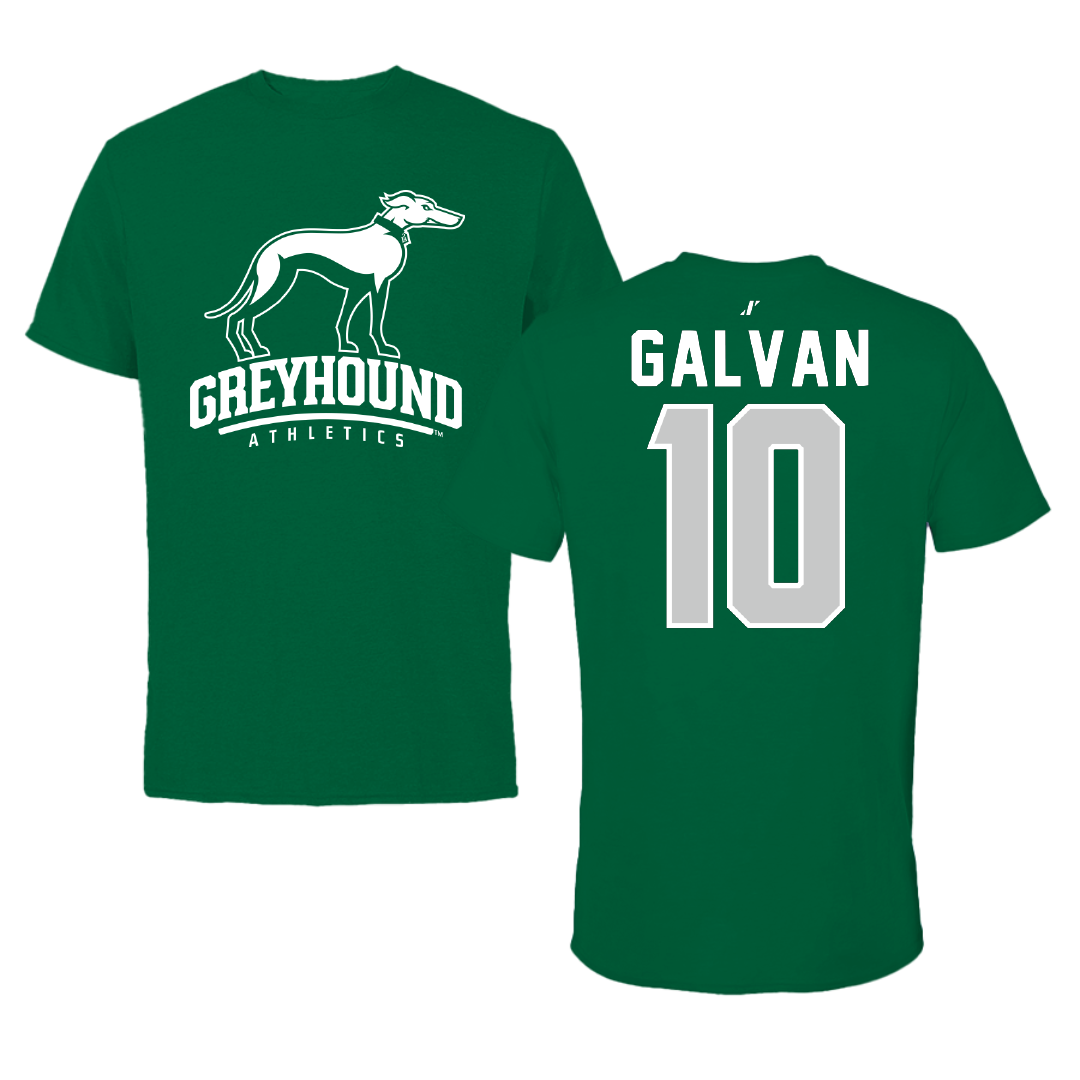 Eastern New Mexico University Baseball Green Tee - #10 Gaston Galvan