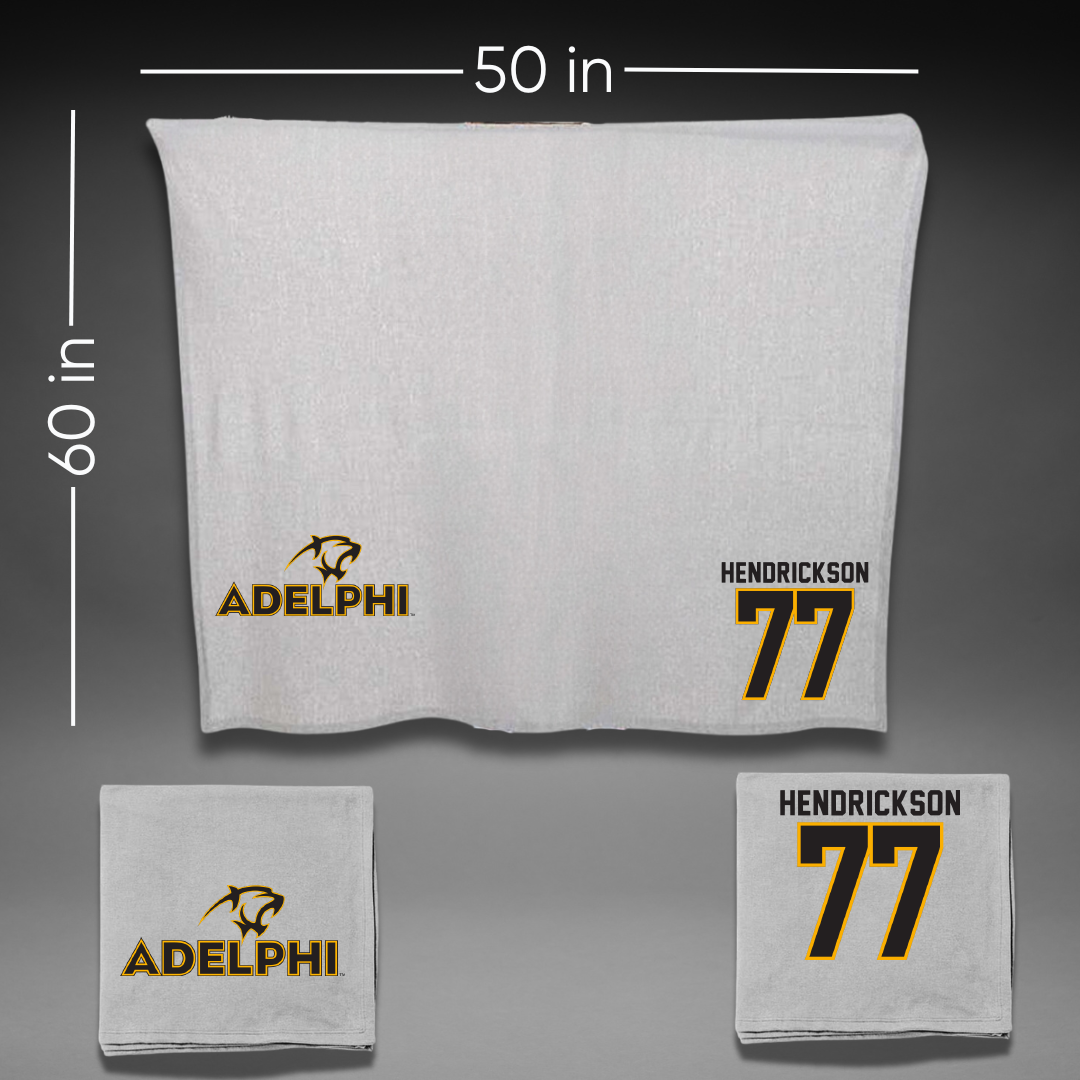 Adelphi University Lacrosse Gray Blanket - #77 Michael Hendrickson