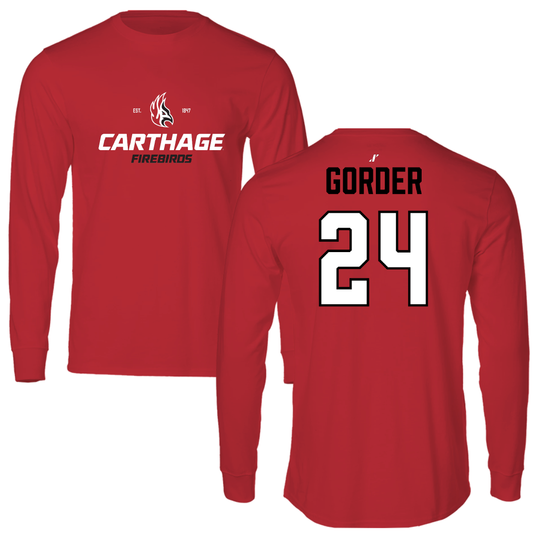 Carthage College Soccer (W) Red General Long Sleeve - #24 Sarah Gorder