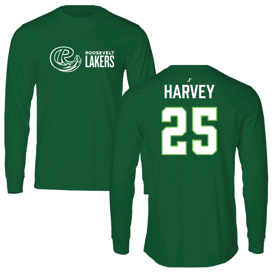 Roosevelt University Football Green Long Sleeve - #25 Brandon Harvey