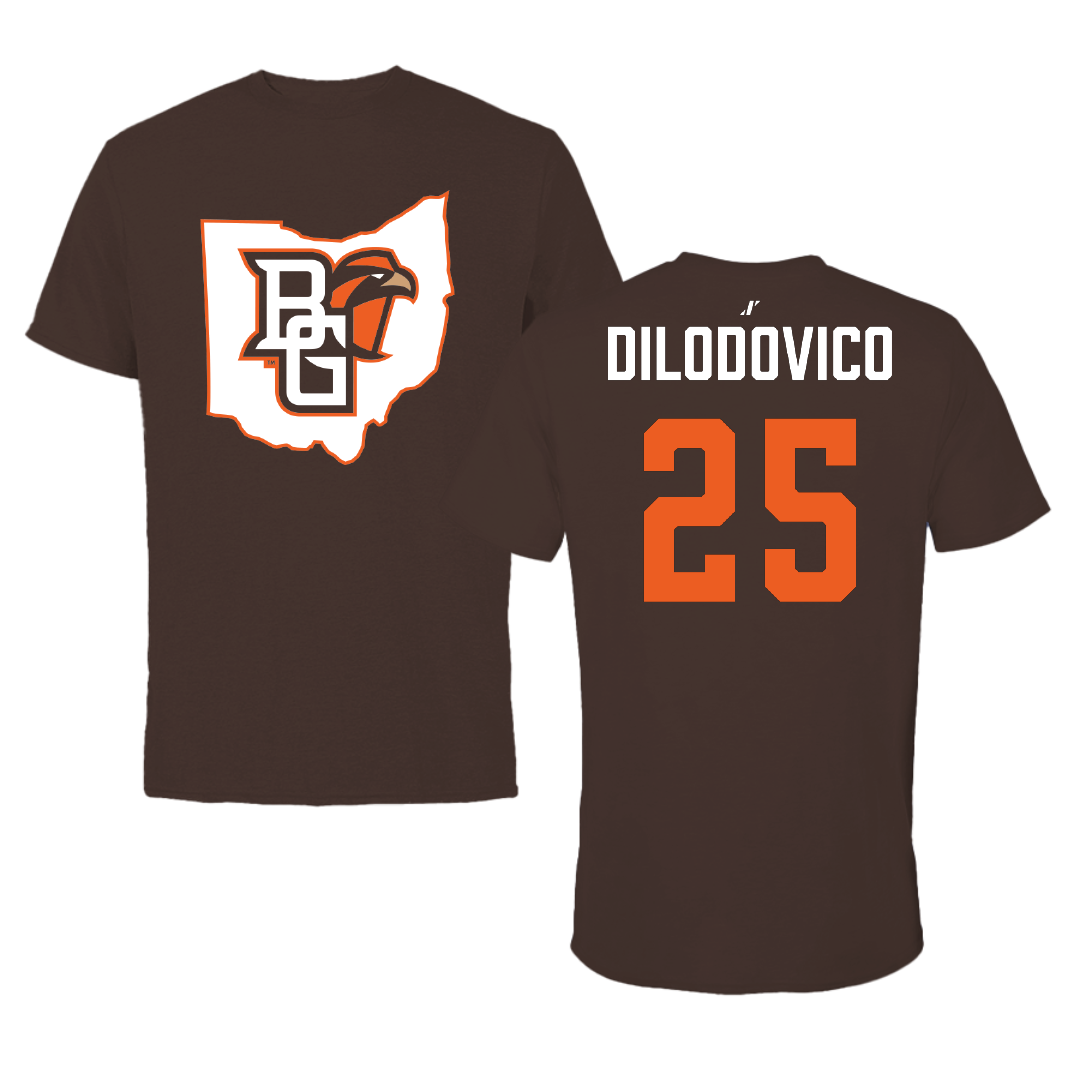 Bowling Green State University Baseball Brown State Tee - #25 Andrew DiLodovico