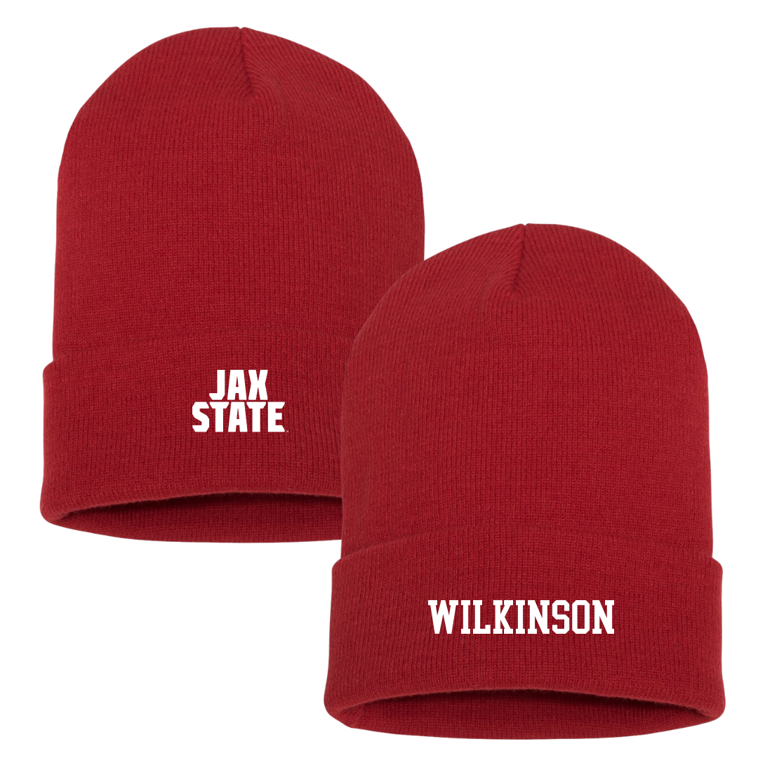 Jacksonville State University Volleyball (W) Red Beanie - #9 Luci Wilkinson