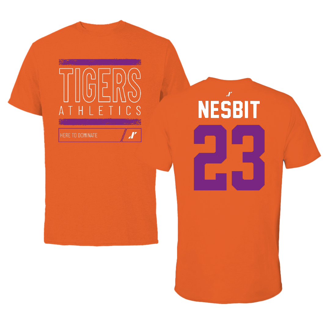 Edward Waters University Football Orange Dominate Performance Tee - #23 Jonathan Nesbit