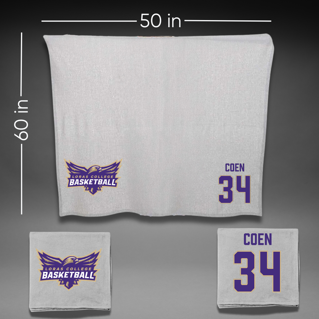 Loras College Basketball (M) Gray Blanket - #34 Patrick Coen
