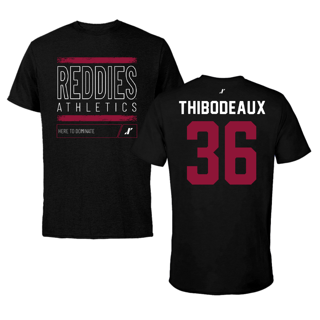 Henderson State University Football Black Dominate Performance Tee - #36 Eric Thibodeaux