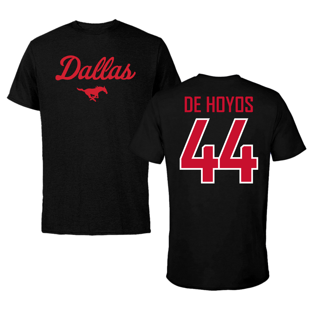 Southern Methodist University Football Black Dallas Performance Tee - #44 Michael De Hoyos