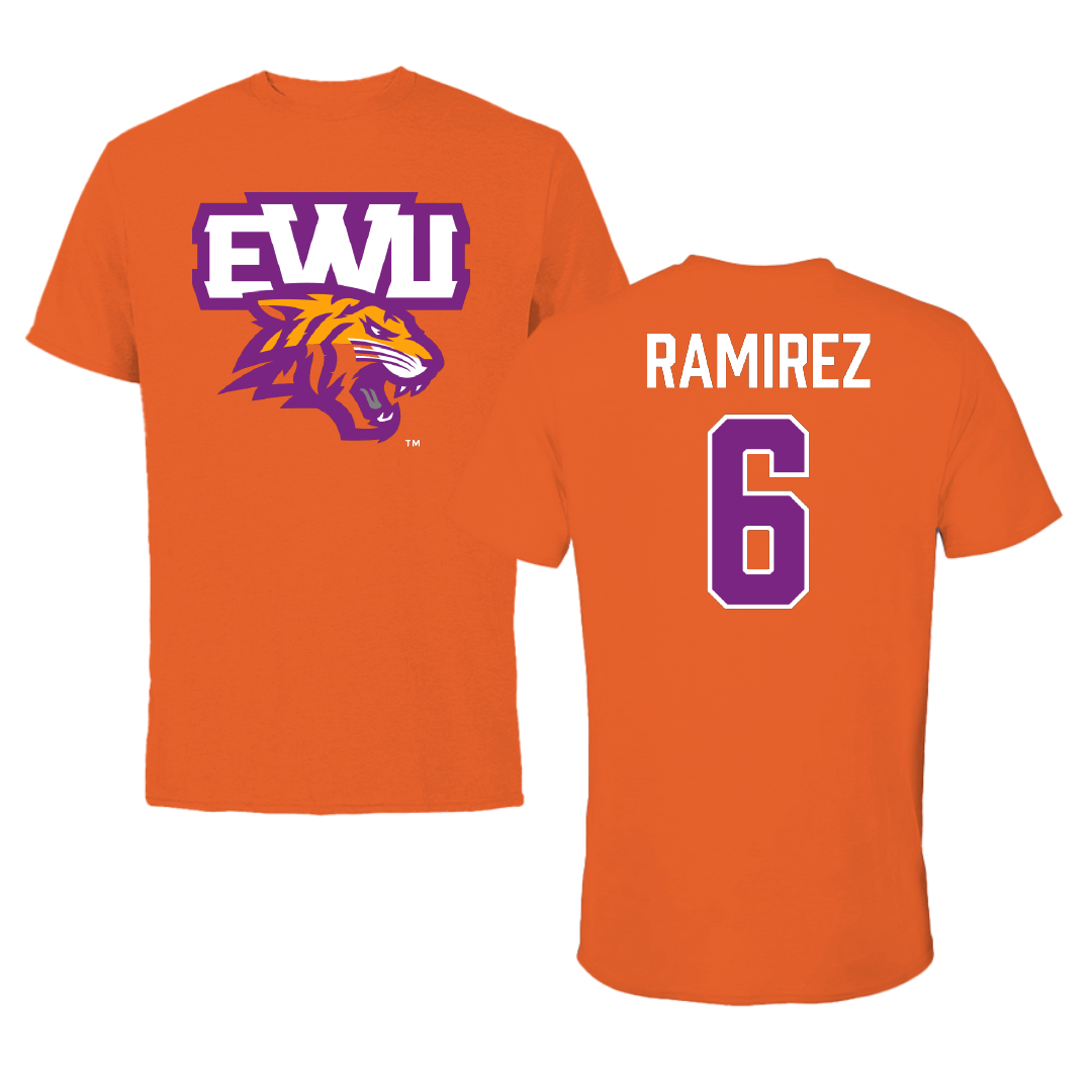 Edward Waters University Baseball Orange Performance Tee - #6 Jhonnier Ramirez